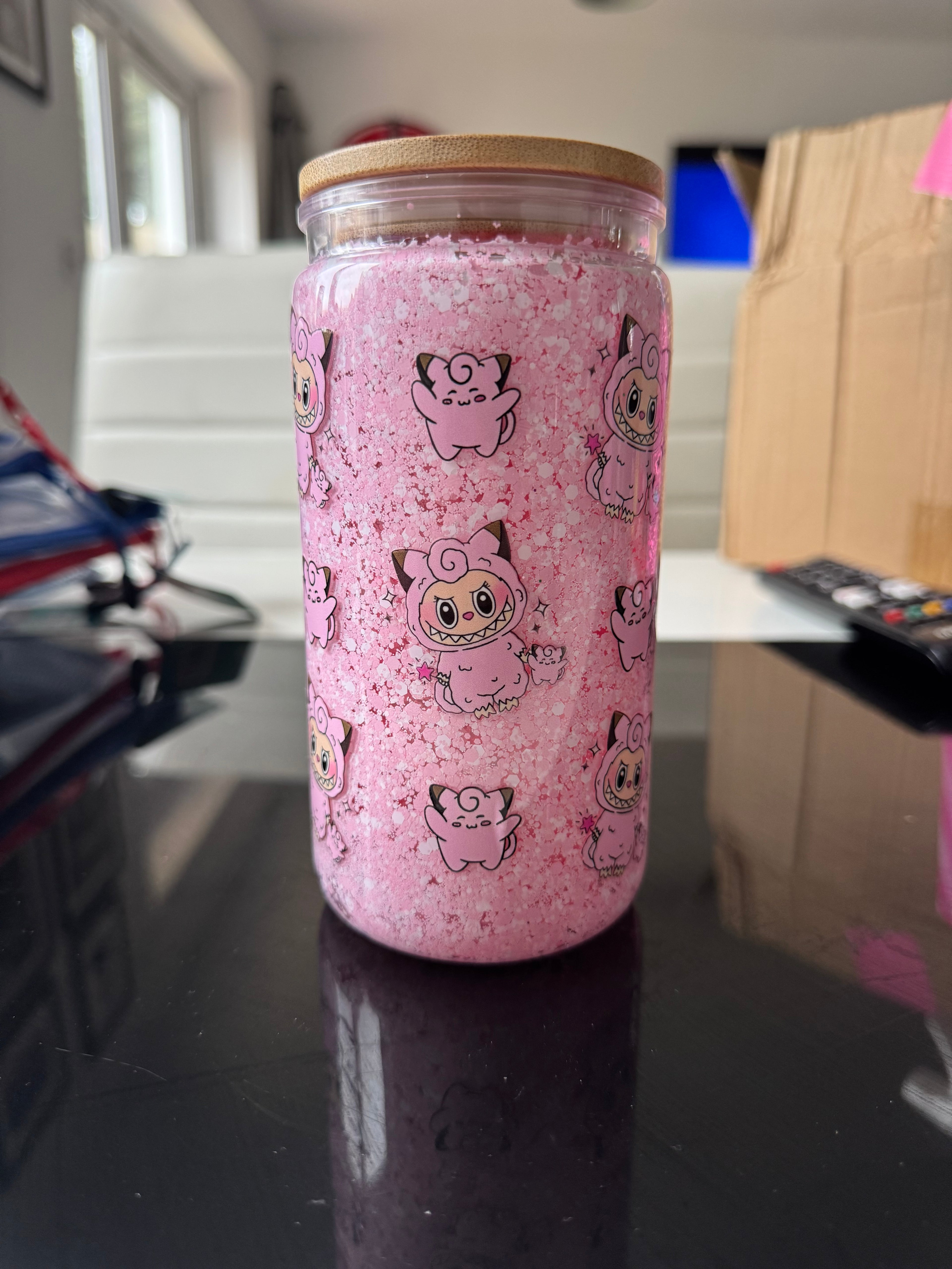 RTS Pink Labubu 16OZ Acrylic Tumbler
