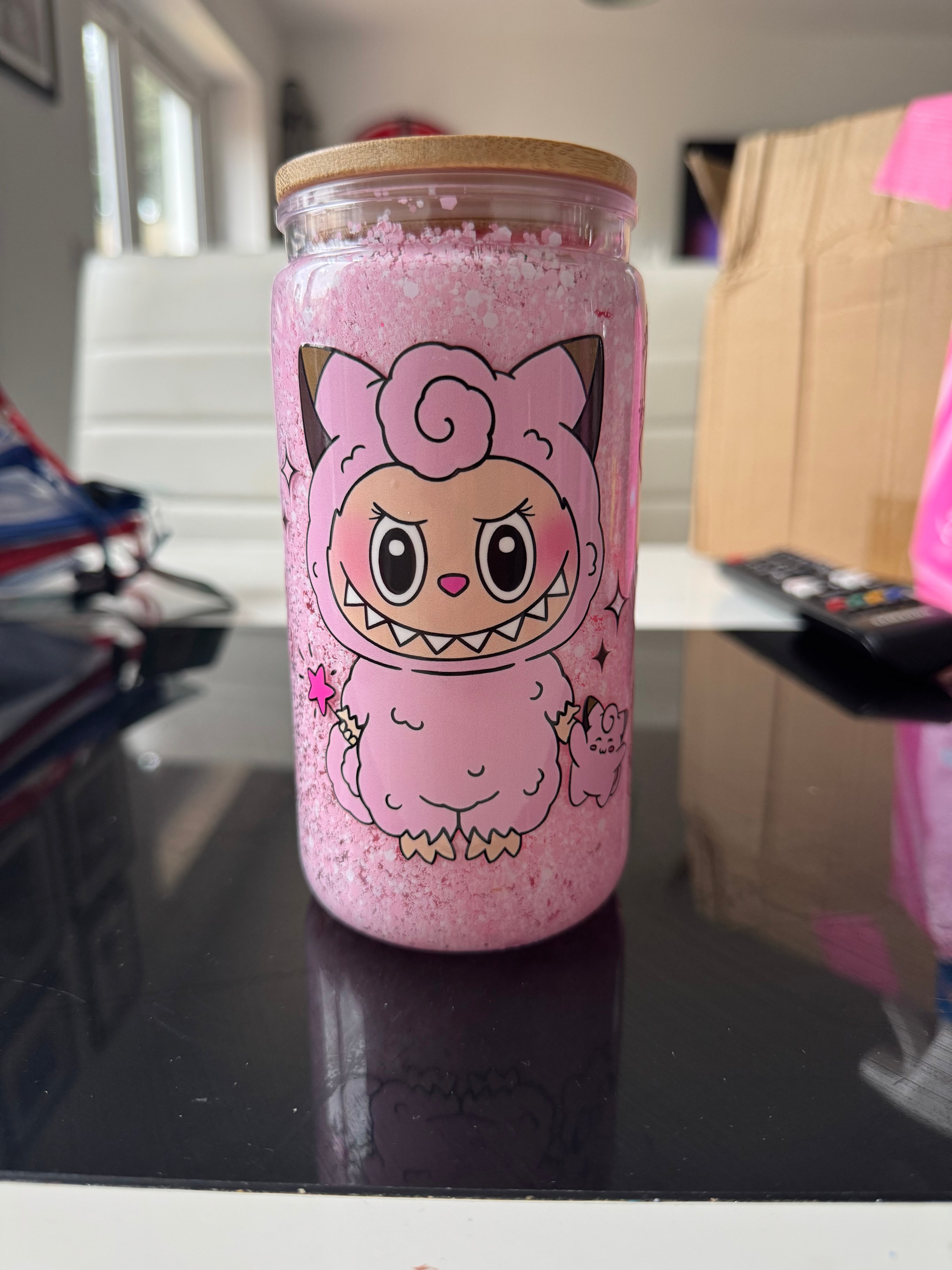 RTS Pink Labubu 16OZ Acrylic Tumbler