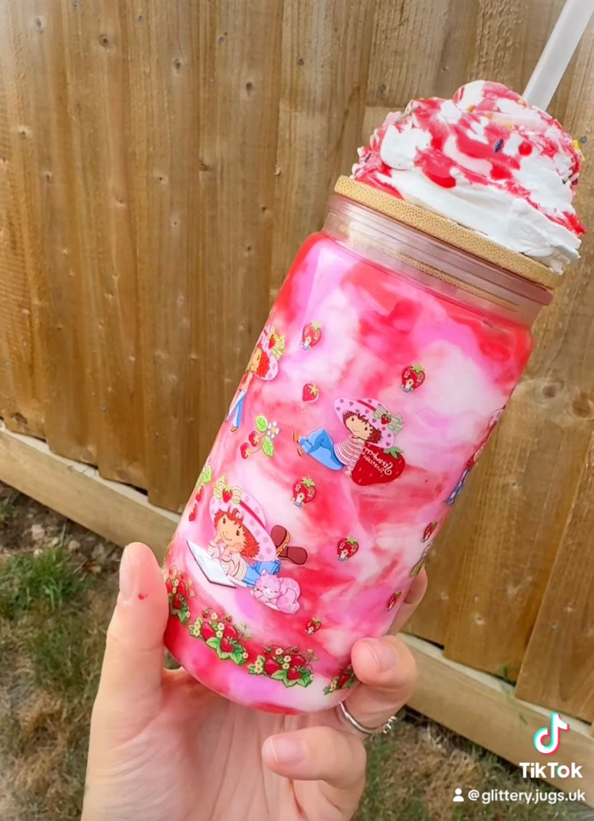 RTS Strawberry Swirl 16OZ Acrylic Tumbler