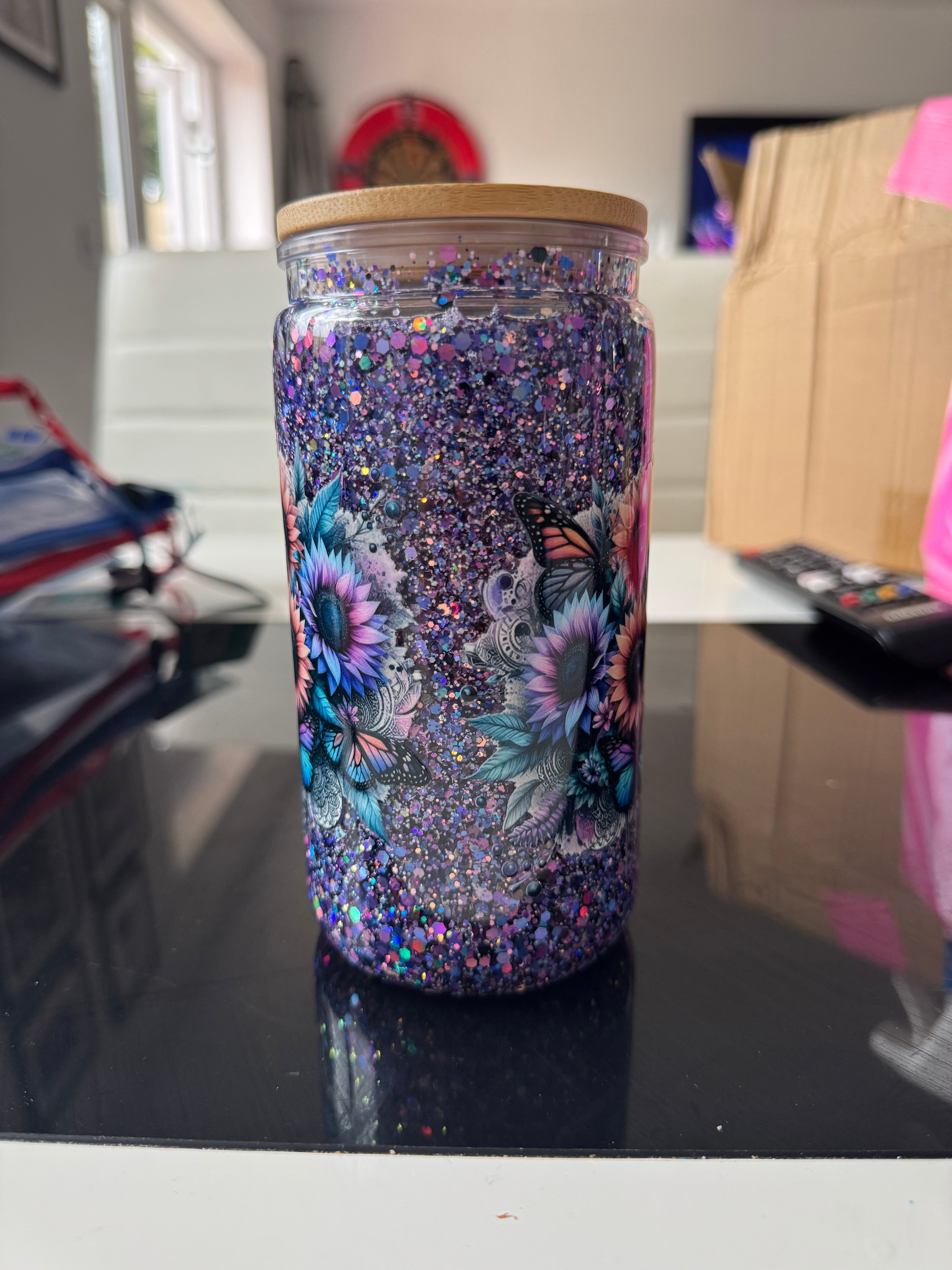 RTS Purple Highland Cow 16OZ Acrylic Tumbler