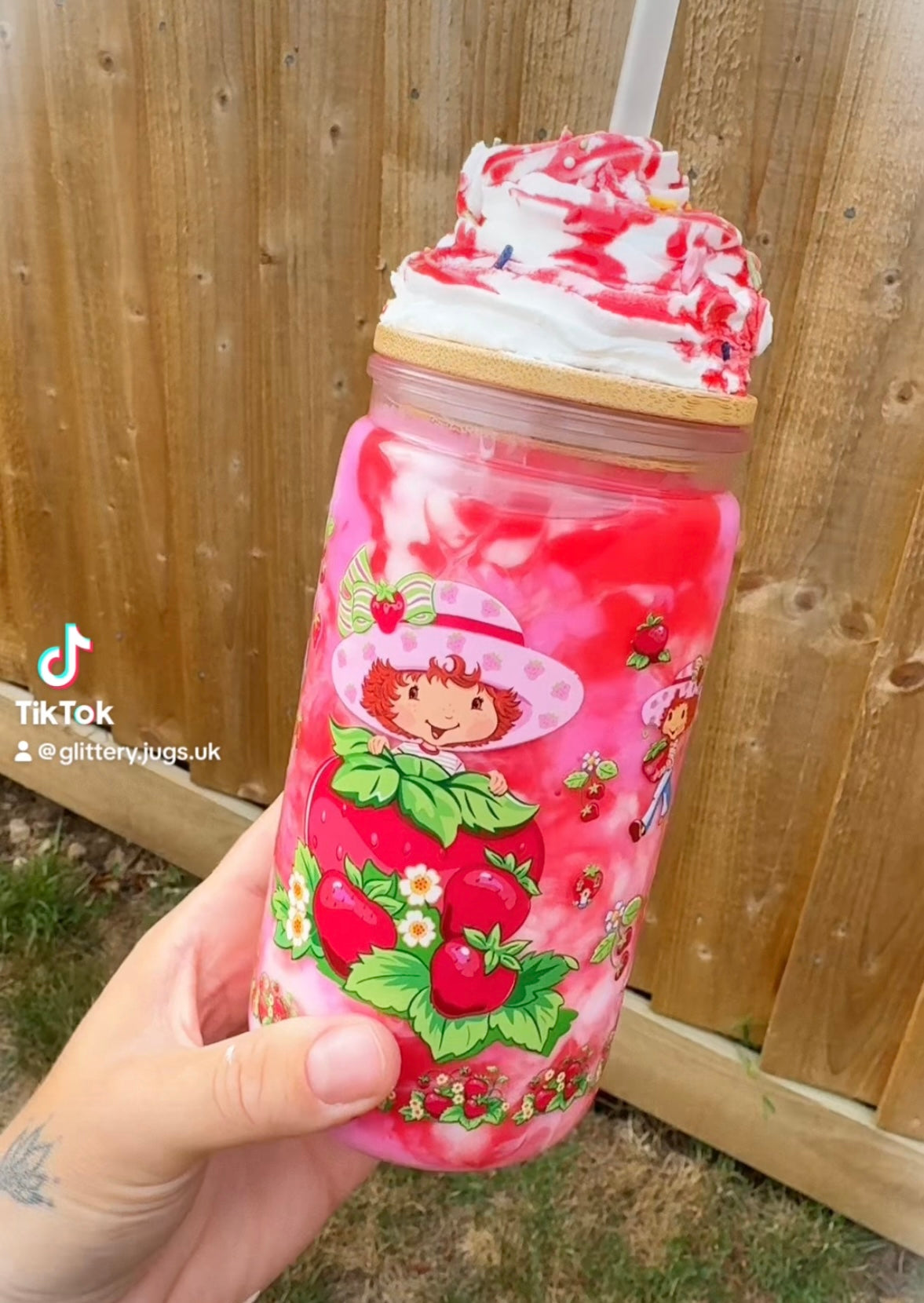 RTS Strawberry Swirl 16OZ Acrylic Tumbler